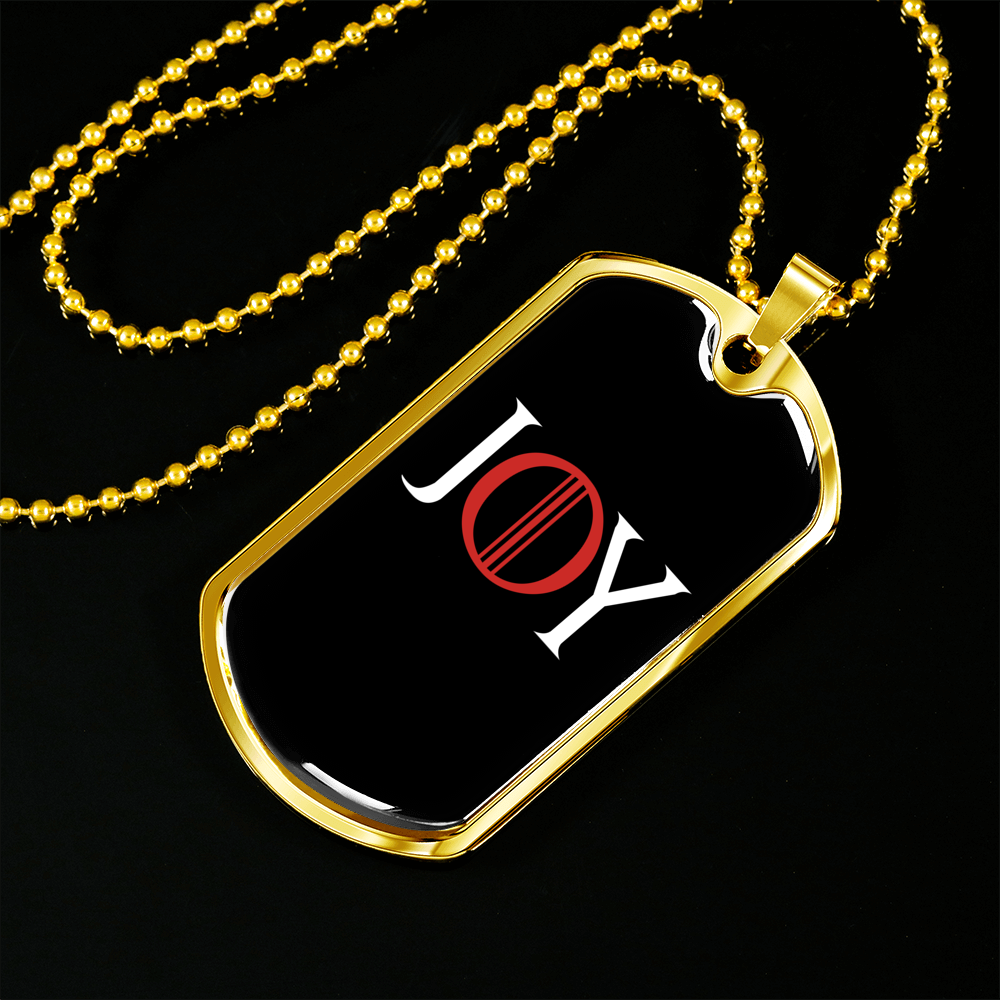 Joy Christian Necklace Stainless Steel or 18k Gold Dog Tag 24" Chain-Express Your Love Gifts