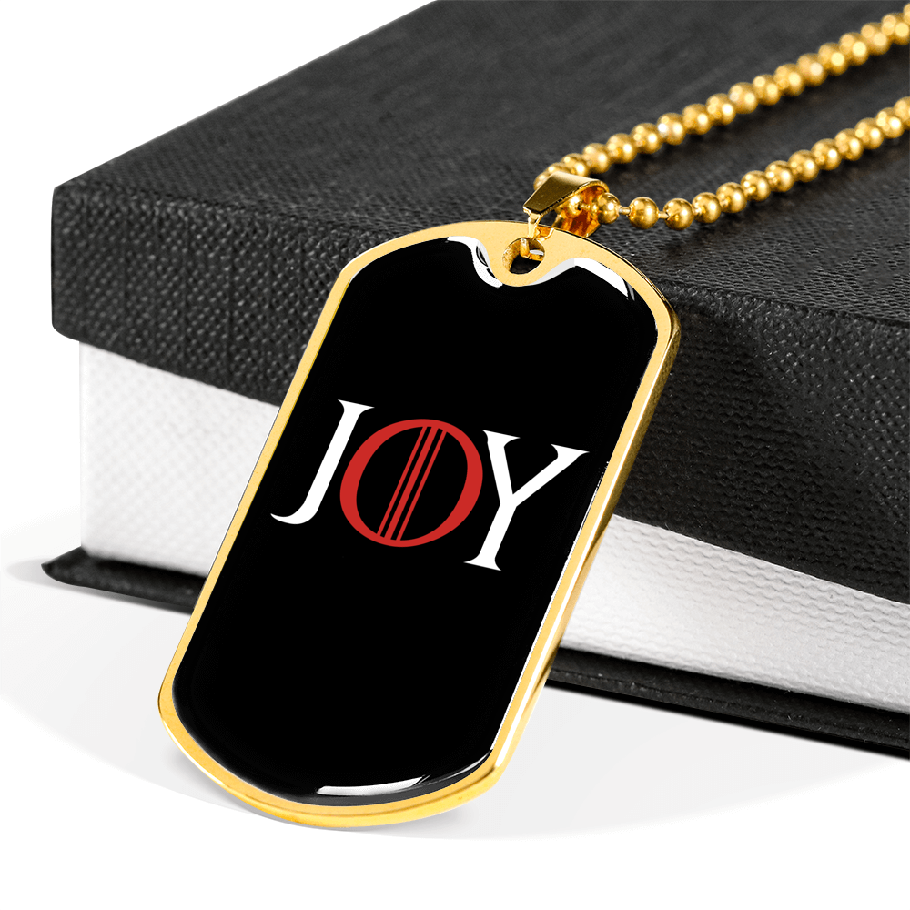 Joy Christian Necklace Stainless Steel or 18k Gold Dog Tag 24" Chain-Express Your Love Gifts