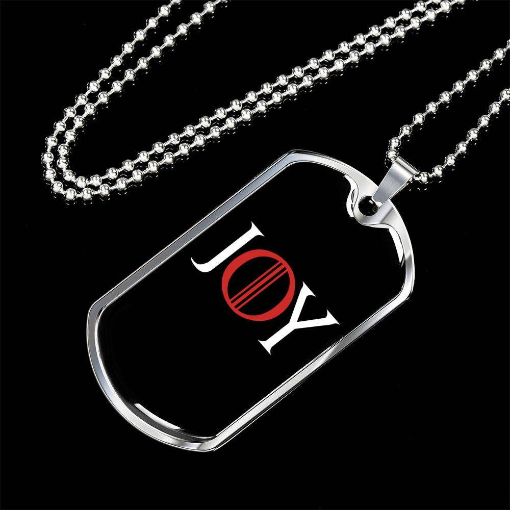 Joy Christian Necklace Stainless Steel or 18k Gold Dog Tag 24" Chain-Express Your Love Gifts