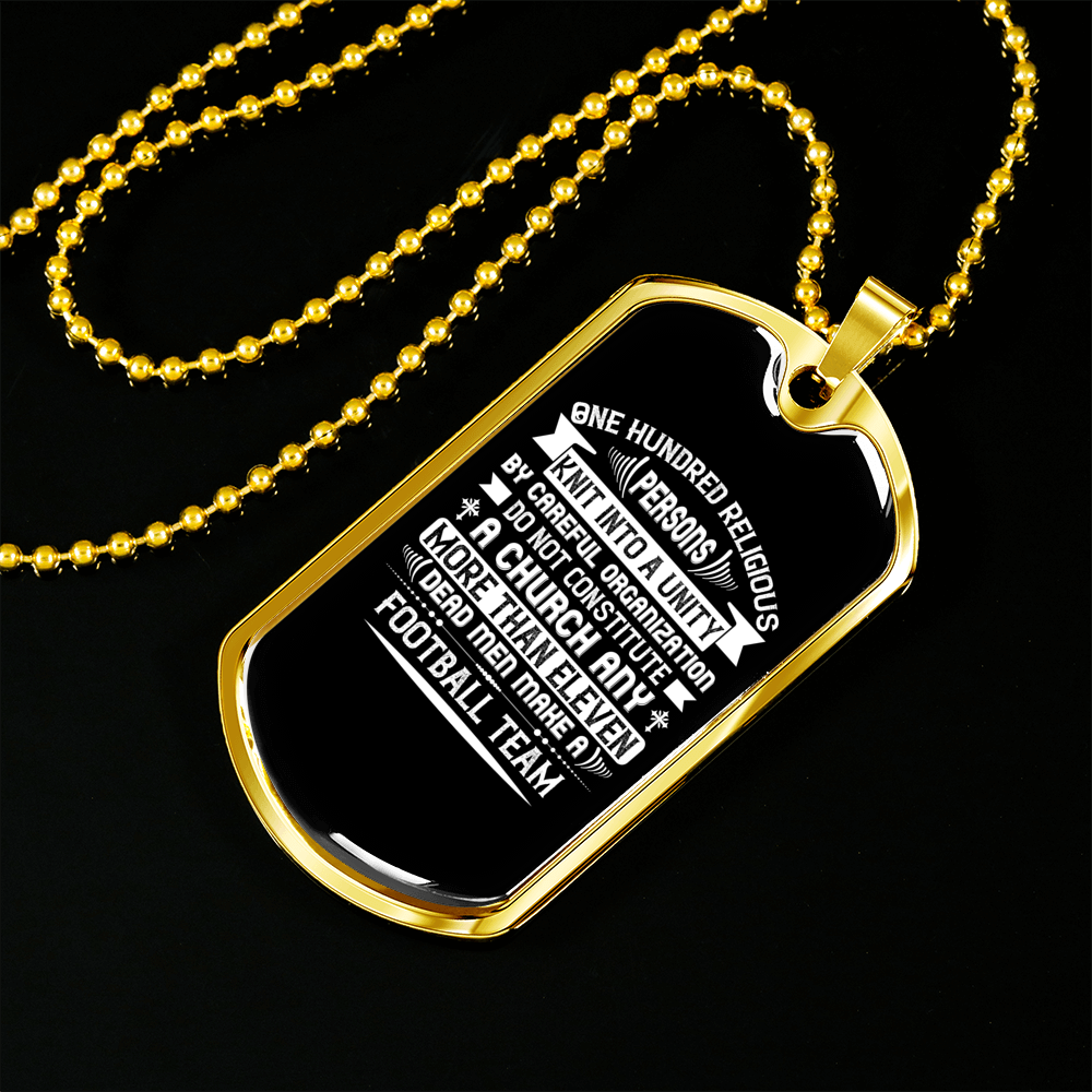 Knit Into A Unity Necklace Stainless Steel or 18k Gold Dog Tag 24" Chain-Express Your Love Gifts