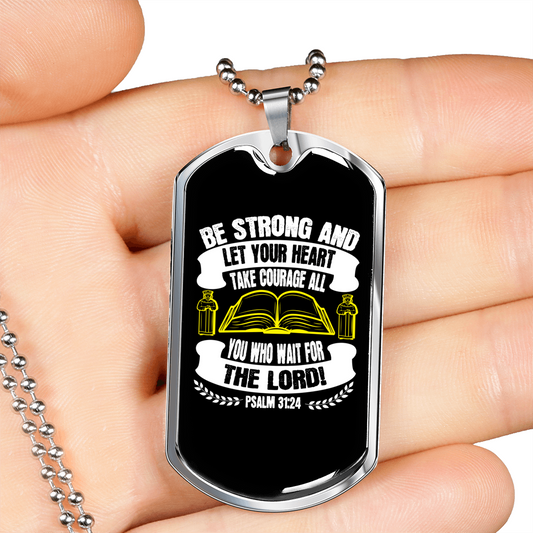 Let Your Heart Lord Christian Necklace Stainless Steel or 18k Gold Dog Tag 24" Chain-Express Your Love Gifts