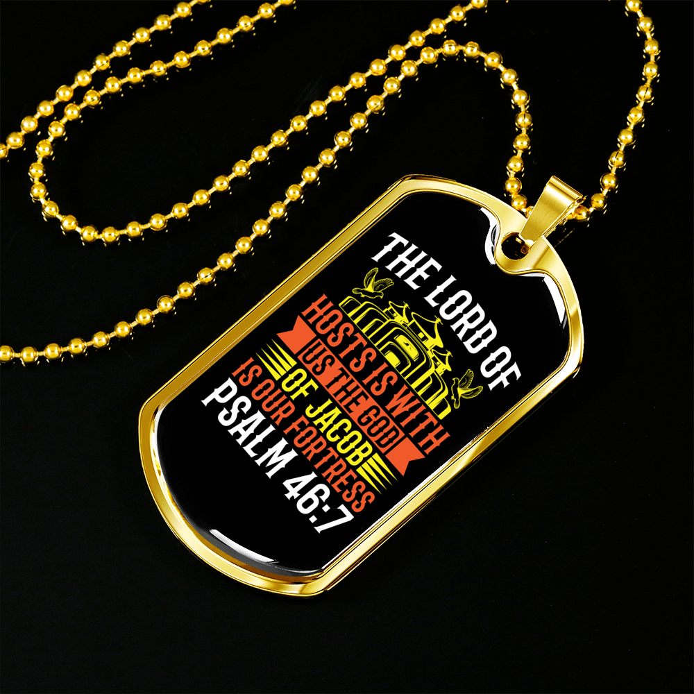 Lord Of Hosts Christian Necklace Stainless Steel or 18k Gold Dog Tag 24" Chain-Express Your Love Gifts