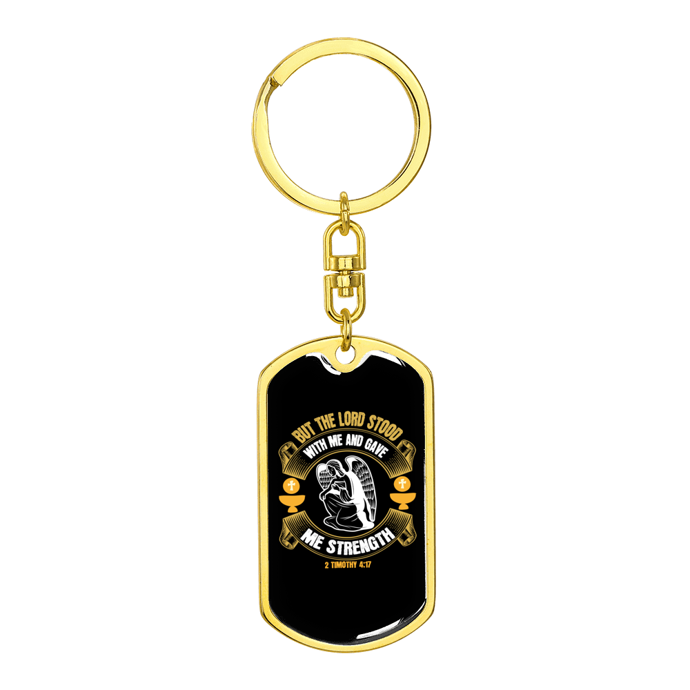 Lord Stood Christian Stainless Steel or 18k Gold Premium Swivel Dog Tag Keychain