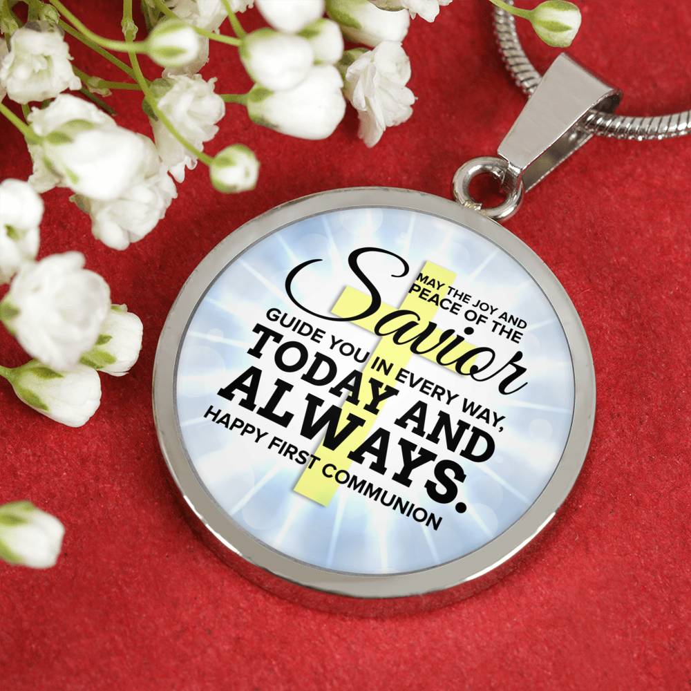 May The Joy Circle Necklace Stainless Steel or 18k Gold 18-22"-Express Your Love Gifts