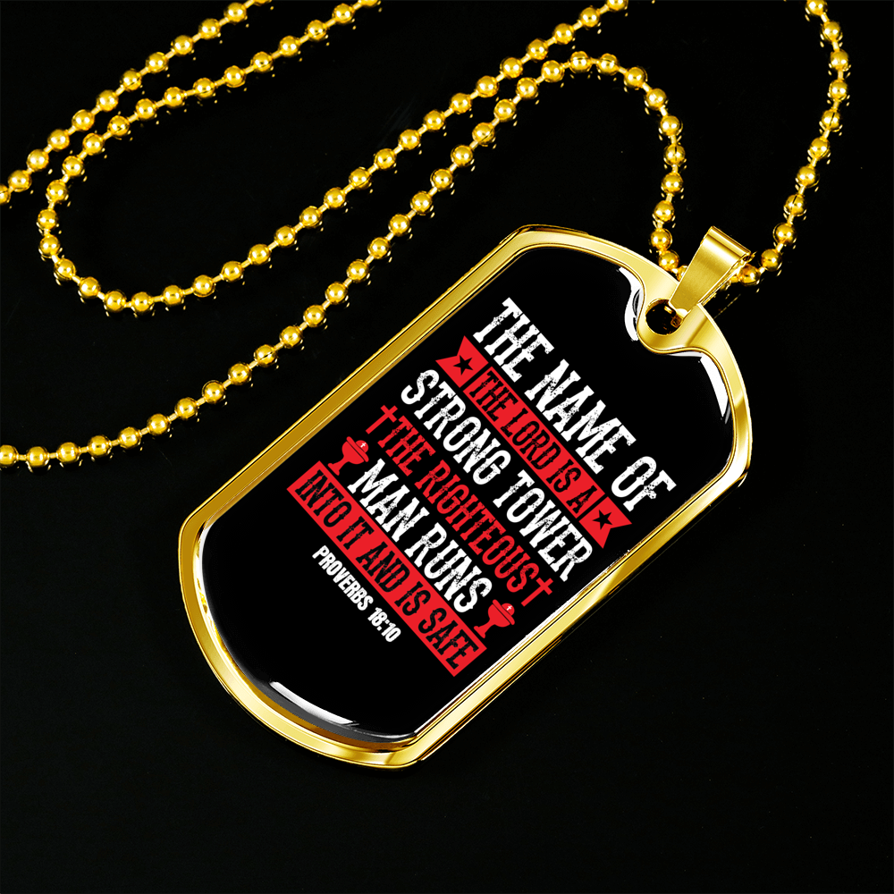Name Of The Lord Christian Necklace Stainless Steel or 18k Gold Dog Tag 24" Chain-Express Your Love Gifts