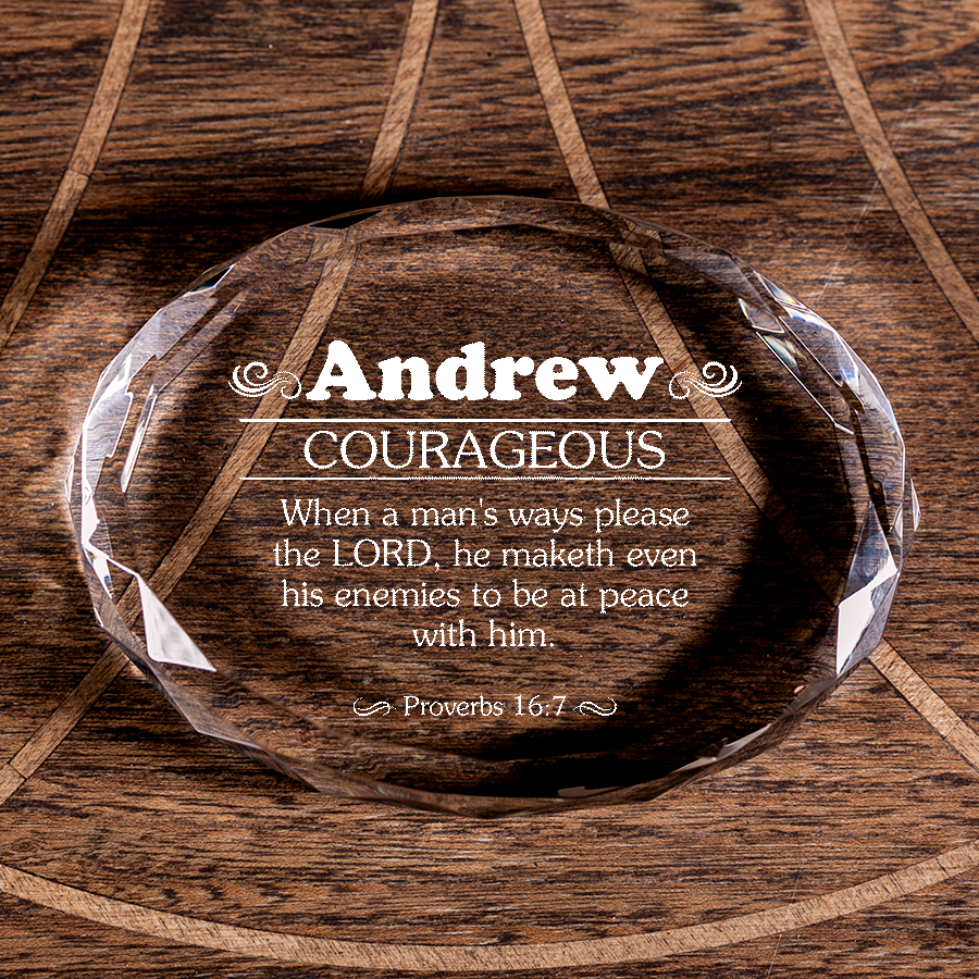 Personalized Christian Gift: Bible Verse Faceted Oval Paperweight Crystal with Custom Name Engraving-Express Your Love Gifts