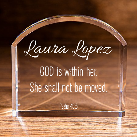 Psalm 46:5 God is Within Her Arch Top Crystal Personalized Christian Gift-Express Your Love Gifts