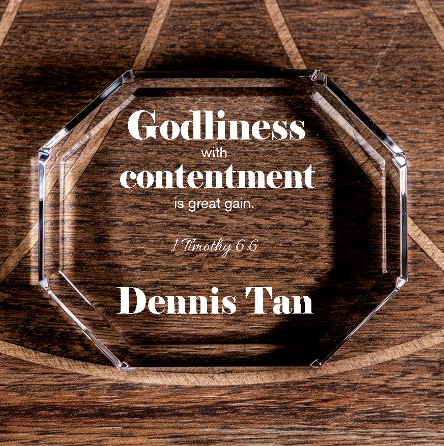 1 Timothy 6:6 Godliness Octagonal Crystal Paperweight Personalized Religious Present Christian Gift-Express Your Love Gifts