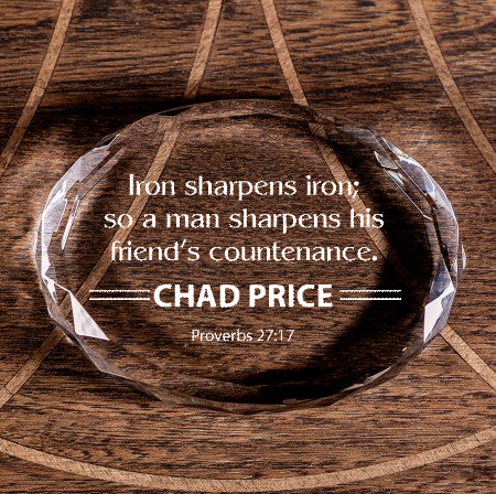 Proverbs 27:17 Iron Sharpens Iron Faceted Oval Crystal Paperweight Personalized Christian Gift-Express Your Love Gifts