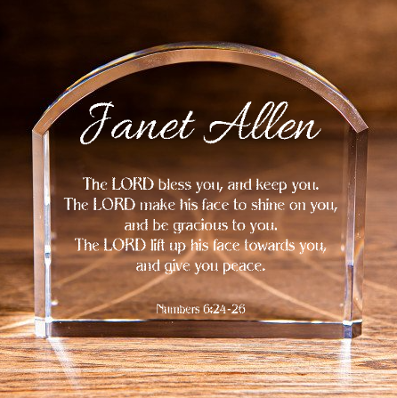 Numbers 6:24-26 Arch Top Crystal The Lord Bless You Personalized Christian Gift-Express Your Love Gifts
