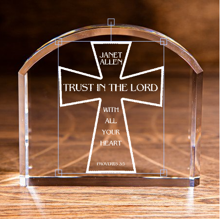 Proverbs 3:5 Trust in The Lord Cross Arch Top Crystal Personalized Christian Gift-Express Your Love Gifts