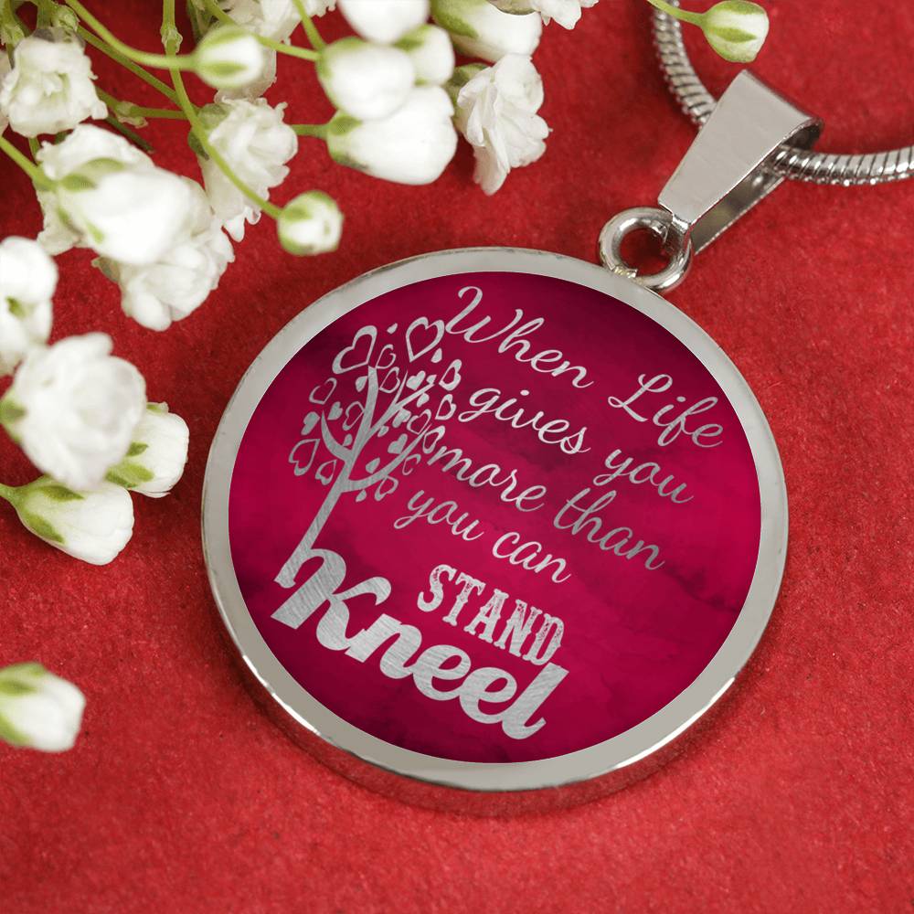 Pray Necklace When Life Gives You More Circle Stainless Steel or 18k Gold 18-22"-Express Your Love Gifts