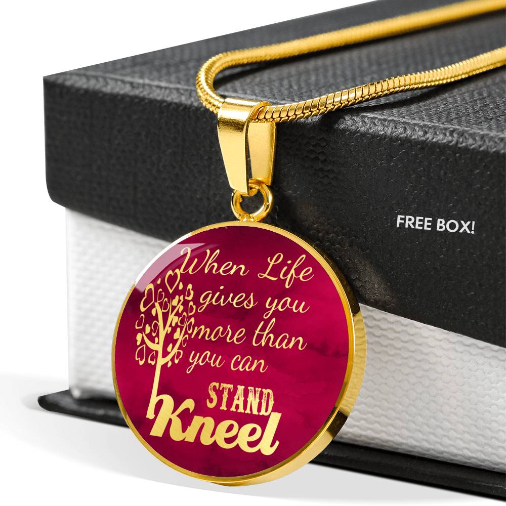 Pray Necklace When Life Gives You More Circle Stainless Steel or 18k Gold 18-22"-Express Your Love Gifts