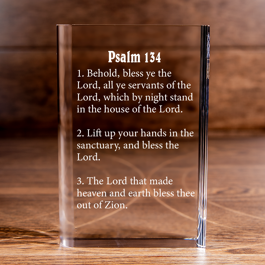 Psalm 134 Laser Engraved Crystal Book - Elegant Religious Gift for Devoted Believers Christian Gift-Express Your Love Gifts