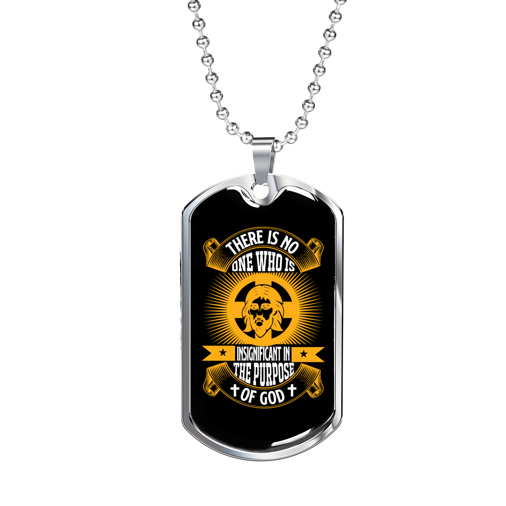 Purpose Of God Christian Necklace Stainless Steel or 18k Gold Dog Tag 24" Chain-Express Your Love Gifts