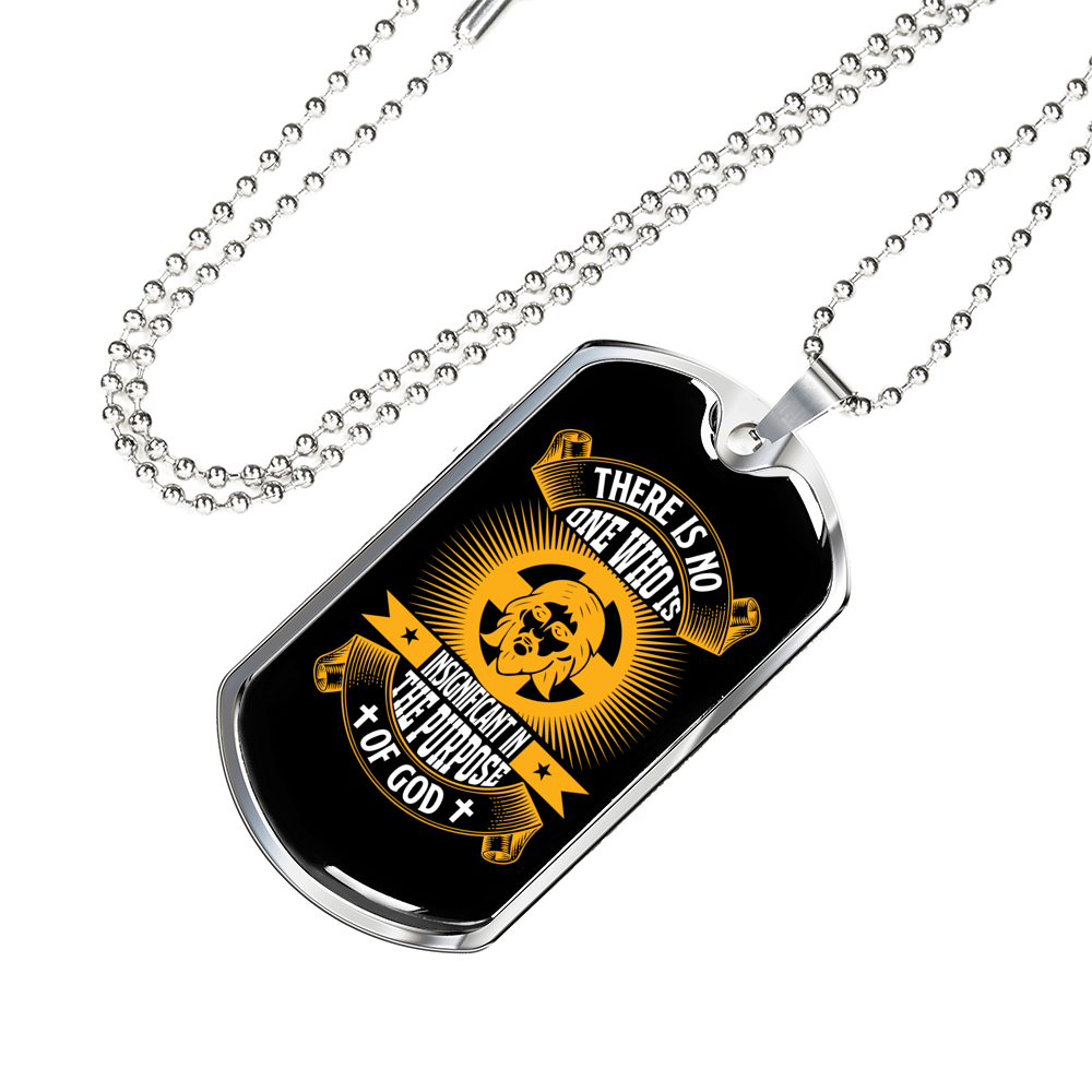 Purpose Of God Christian Necklace Stainless Steel or 18k Gold Dog Tag 24" Chain-Express Your Love Gifts