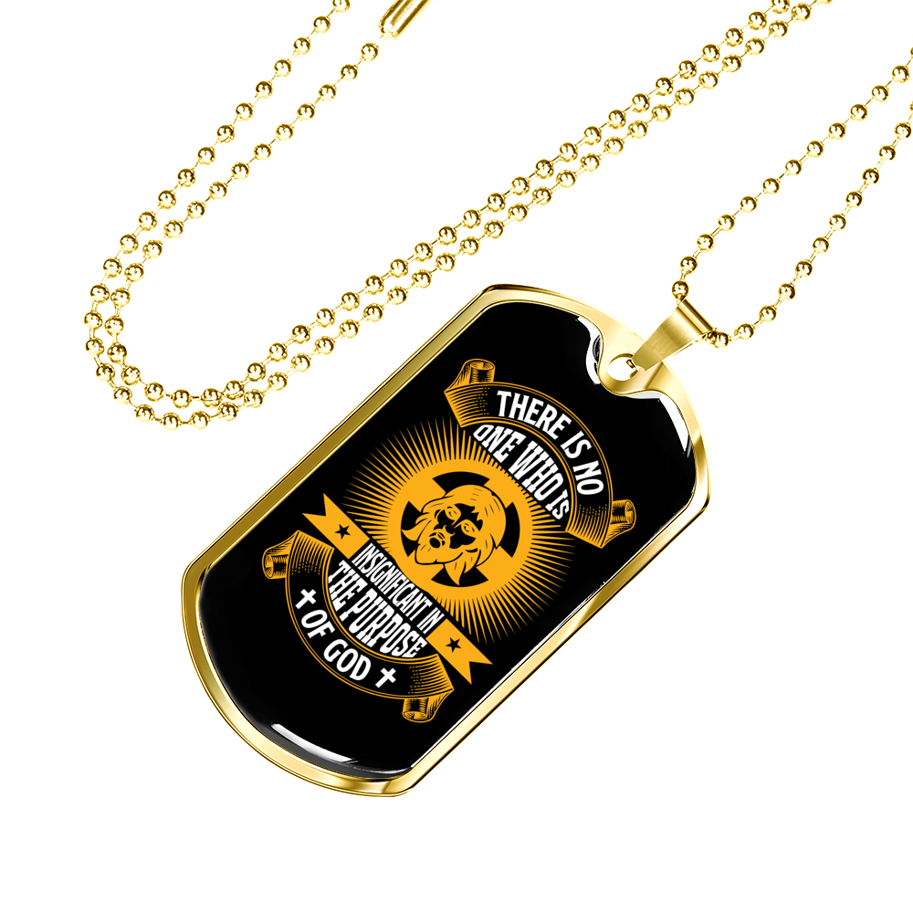 Purpose Of God Christian Necklace Stainless Steel or 18k Gold Dog Tag 24" Chain-Express Your Love Gifts
