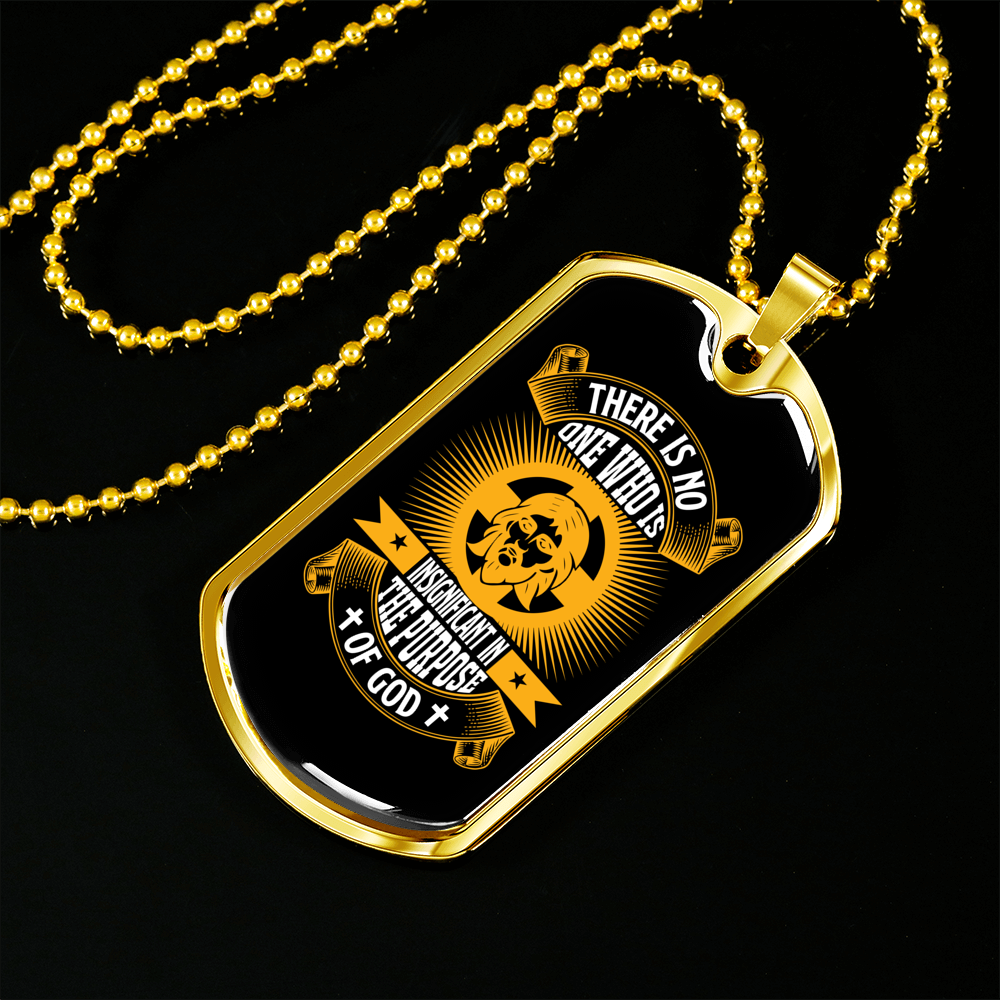 Purpose Of God Christian Necklace Stainless Steel or 18k Gold Dog Tag 24" Chain-Express Your Love Gifts