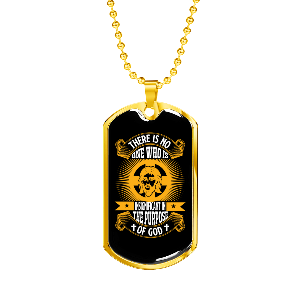 Purpose Of God Christian Necklace Stainless Steel or 18k Gold Dog Tag 24" Chain-Express Your Love Gifts
