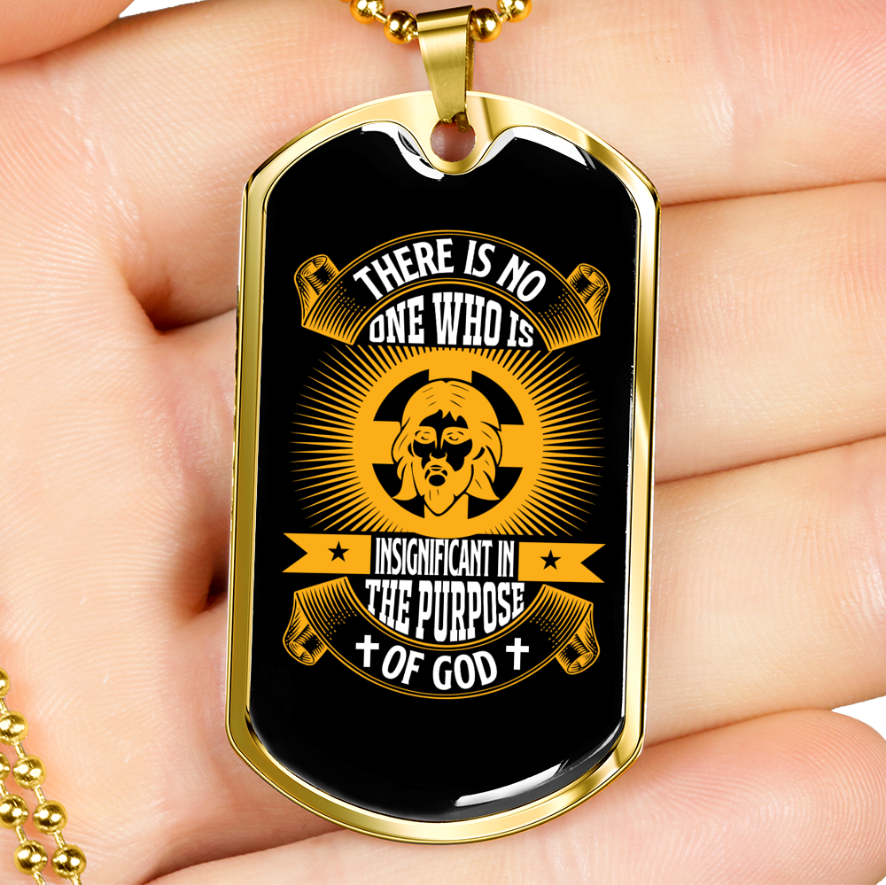 Purpose Of God Christian Necklace Stainless Steel or 18k Gold Dog Tag 24" Chain-Express Your Love Gifts