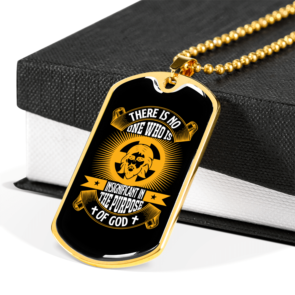 Purpose Of God Christian Necklace Stainless Steel or 18k Gold Dog Tag 24" Chain-Express Your Love Gifts