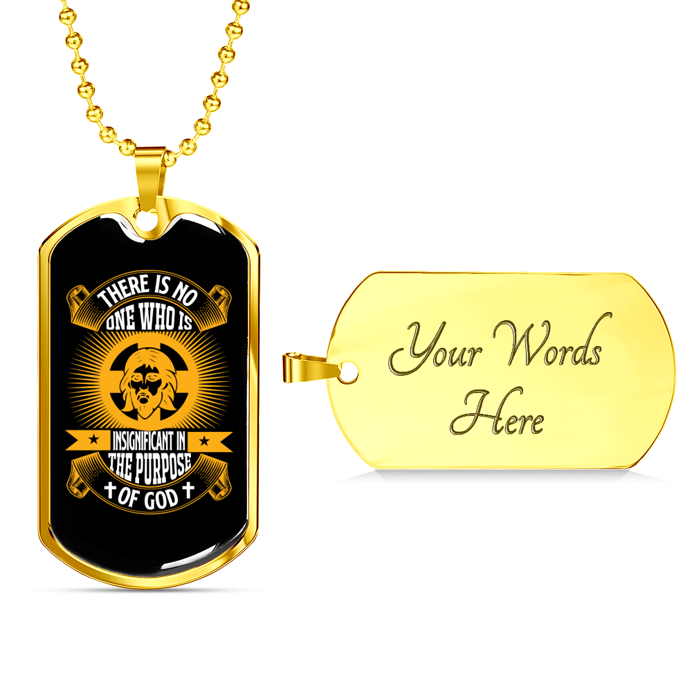 Purpose Of God Christian Necklace Stainless Steel or 18k Gold Dog Tag 24" Chain-Express Your Love Gifts