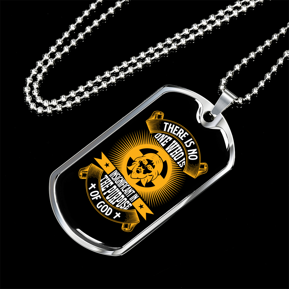 Purpose Of God Christian Necklace Stainless Steel or 18k Gold Dog Tag 24" Chain-Express Your Love Gifts