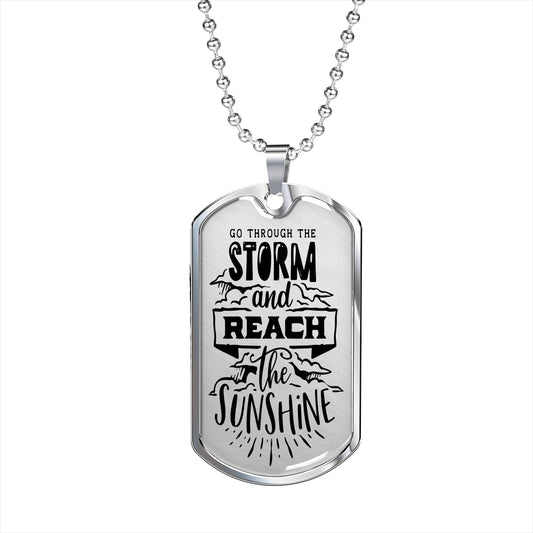 Reach The Sunshine Dog Tag Stainless Steel or 18k Gold 24" Ball Chain-Express Your Love Gifts