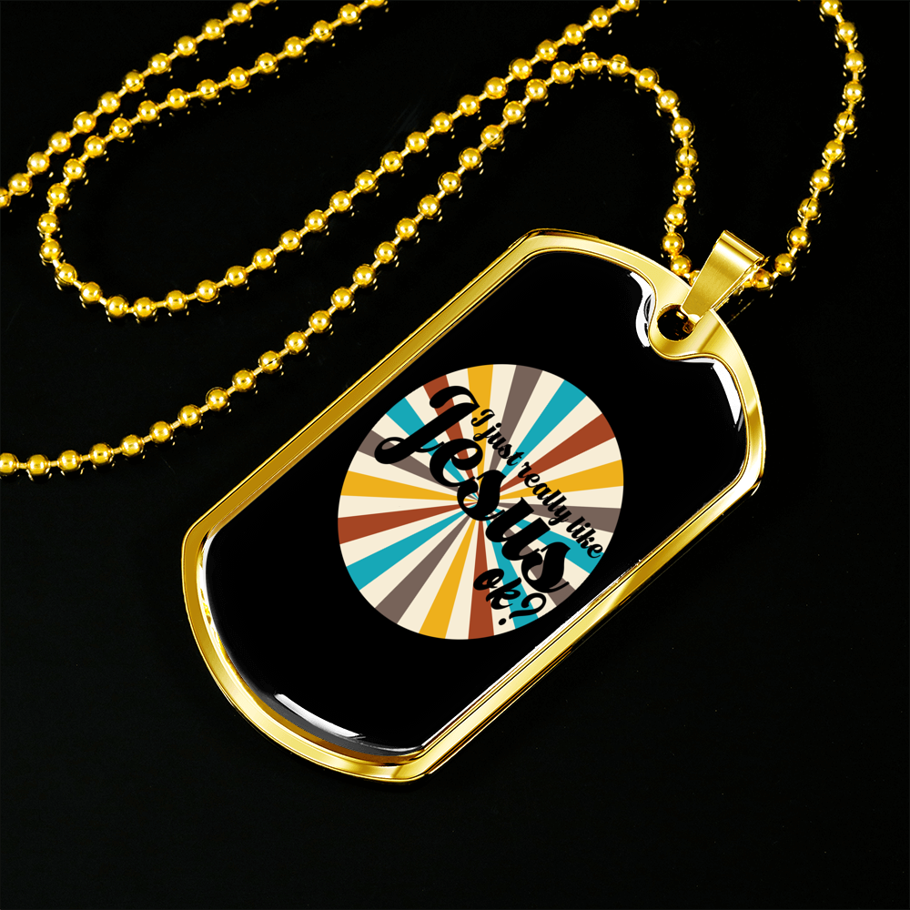 Really Like Jesus Christian Necklace Stainless Steel or 18k Gold Dog Tag 24" Chain-Express Your Love Gifts