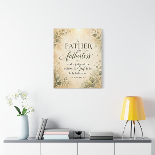 Scripture Walls Psalm 68:5 Light Widows Advocate Fatherless Christian Wall Art Print Ready to Hang Unframed