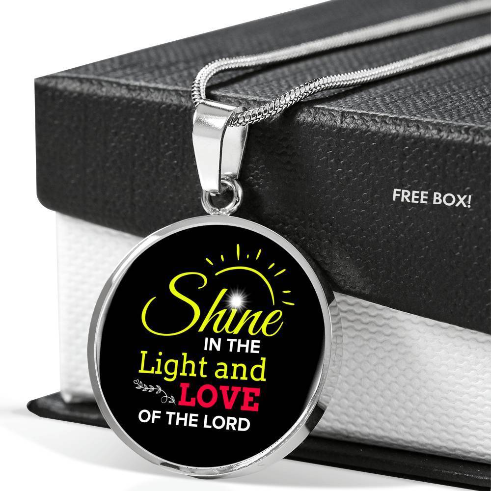 Shine Matthew 5:16 Circle Pendant Necklace Stainless Steel or 18k Gold 18-22"-Express Your Love Gifts