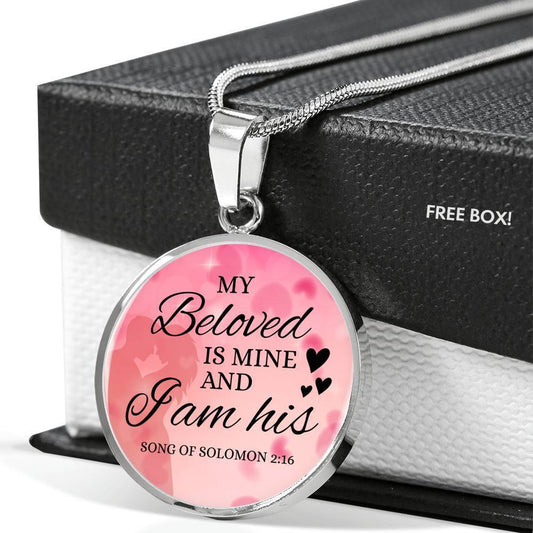 Song Of Solomon 2:16 Circle Necklace Stainless Steel or 18k Gold 18-22" - Express Your Love Gifts