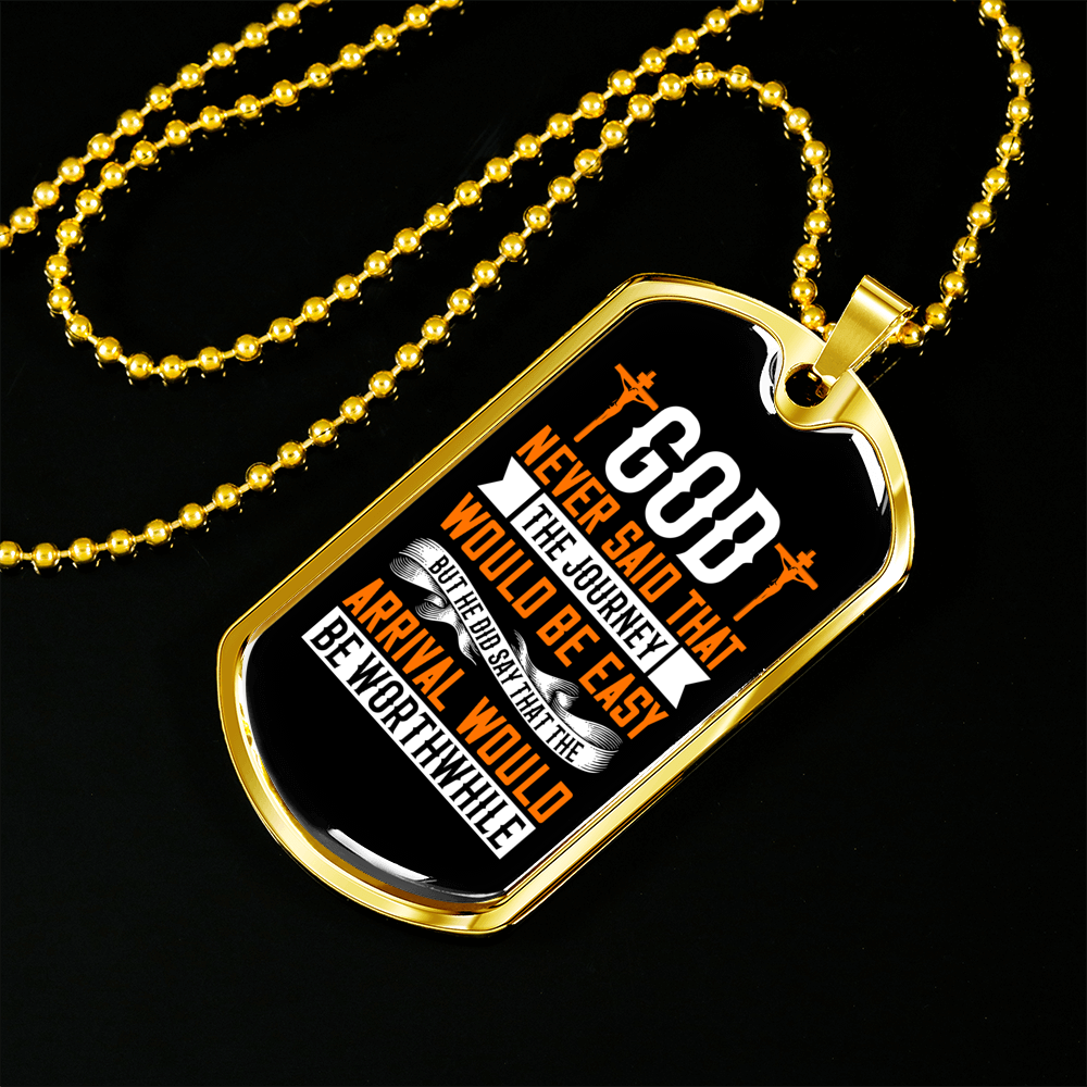 The Arrival Would Be Worthwhile Necklace Stainless Steel or 18k Gold Dog Tag 24" Chain-Express Your Love Gifts