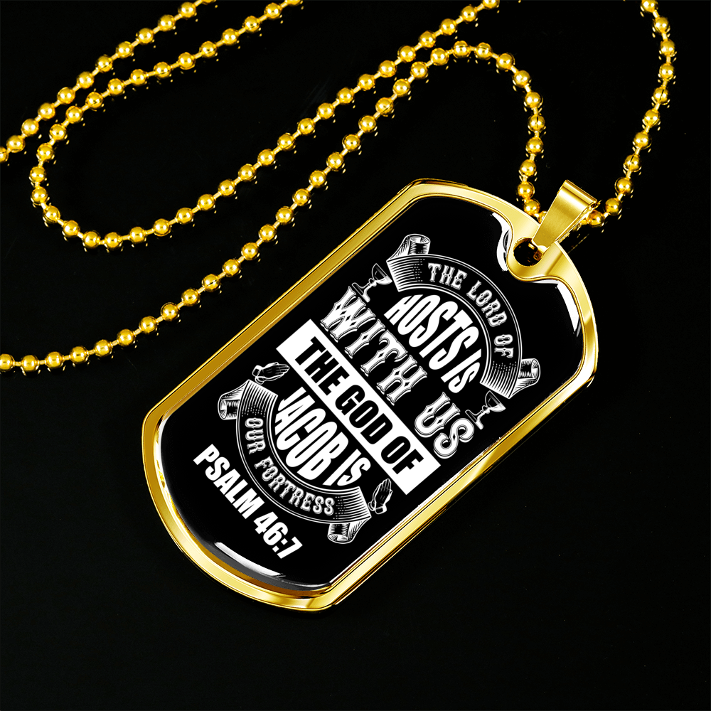 The God Of Jacob Christian Necklace Stainless Steel or 18k Gold Dog Tag 24" Chain-Express Your Love Gifts