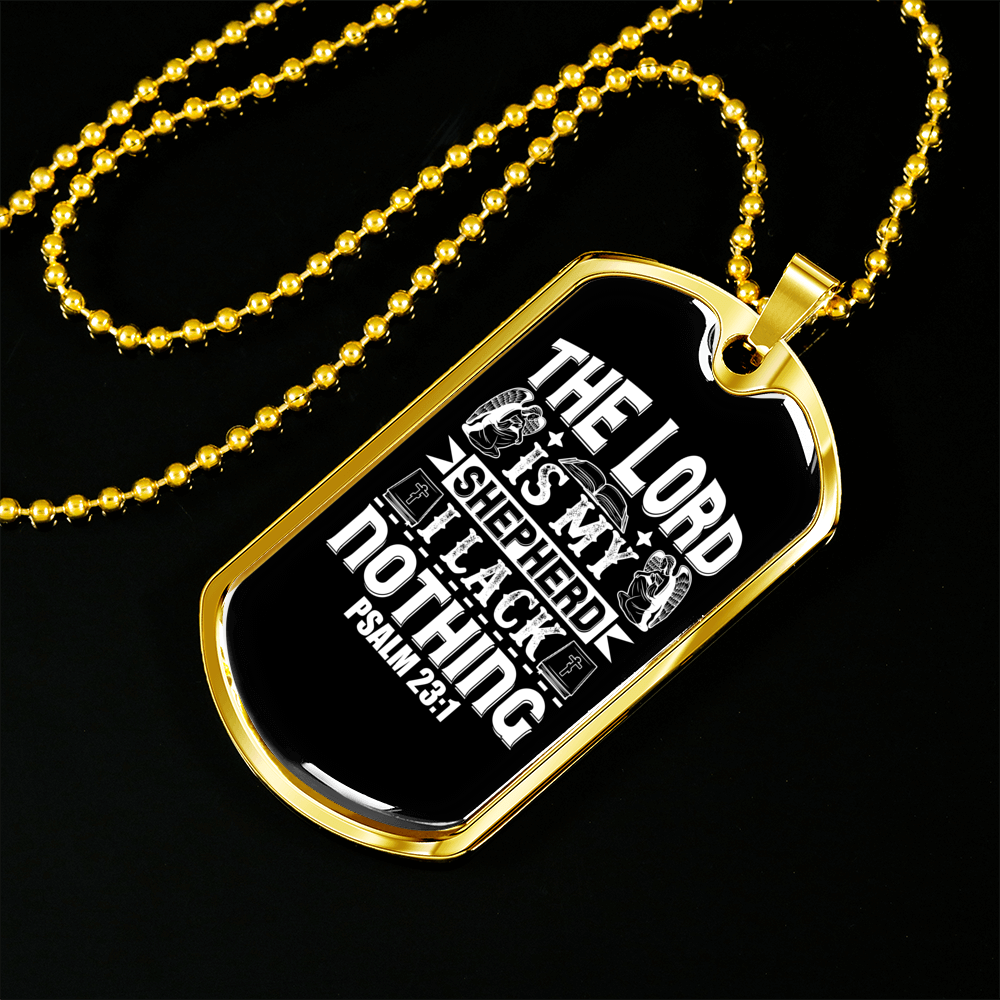 The Lord Christian Necklace Stainless Steel or 18k Gold Dog Tag 24" Chain-Express Your Love Gifts