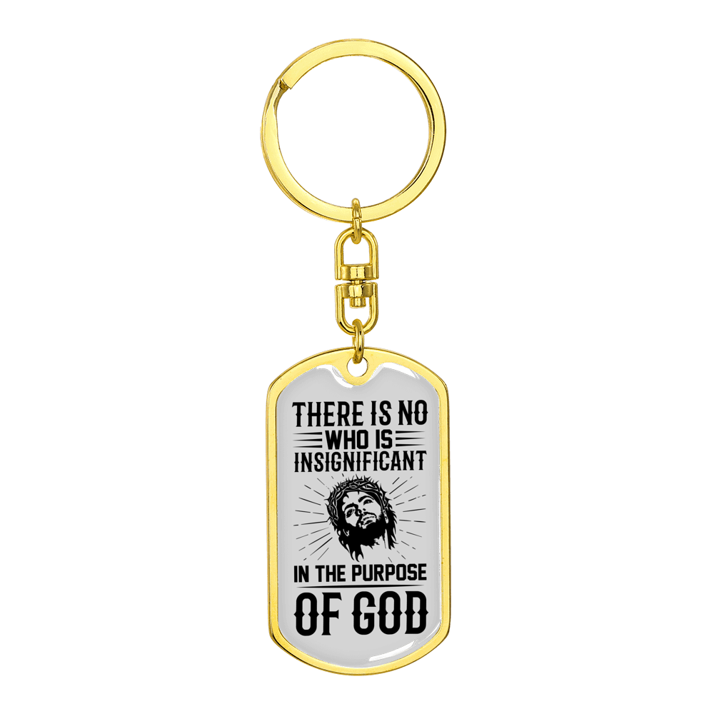 The Purpose Of God Stainless Steel or 18k Gold Premium Swivel Dog Tag Keychain