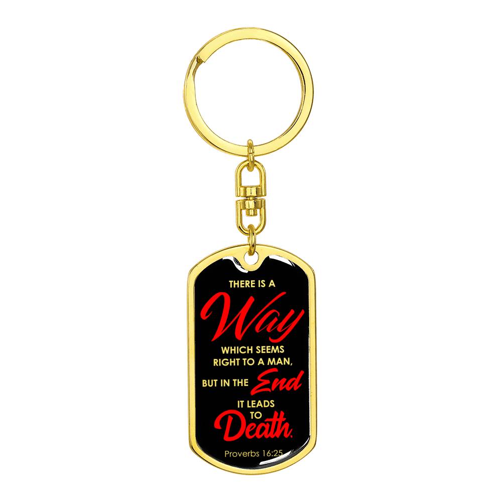 There Is A Way Keyring Proverbs Bible Verse Keychain Stainless Steel or 18k Gold