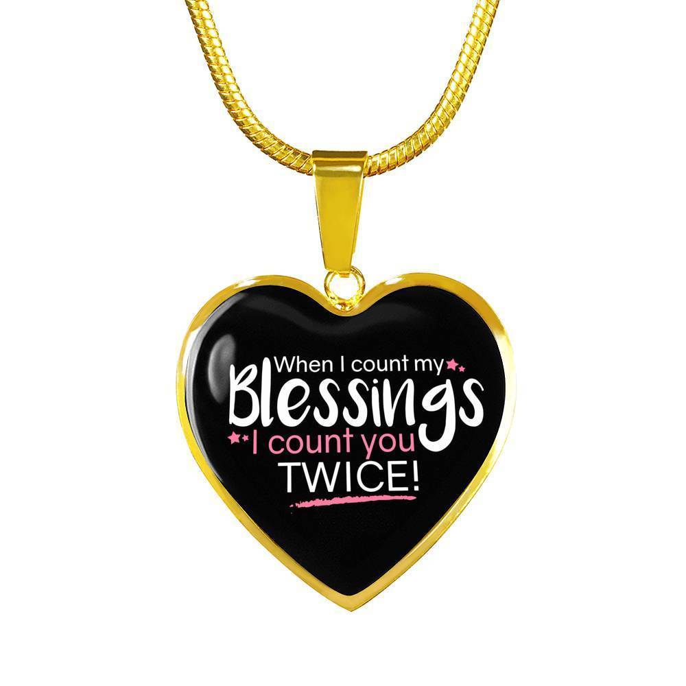 When I Count My Blessings Heart Pendant Necklace