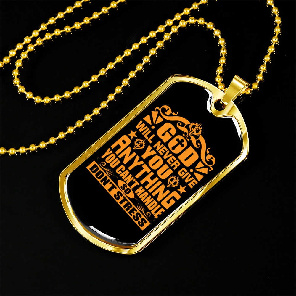 Will Never Give You Necklace Stainless Steel or 18k Gold Dog Tag 24" Chain-Express Your Love Gifts
