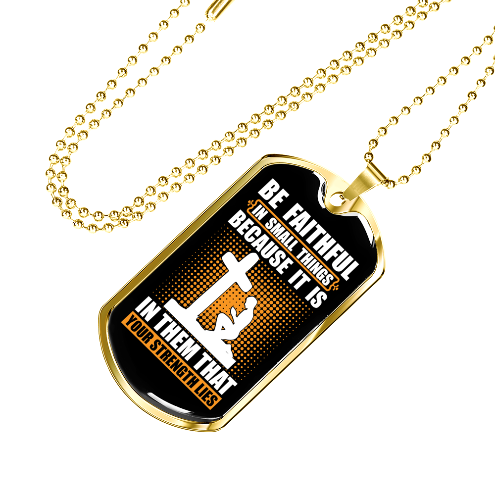 Your Strength Lies Christian Necklace Stainless Steel or 18k Gold Dog Tag 24" Chain-Express Your Love Gifts
