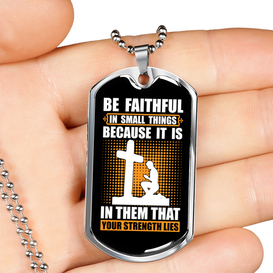 Your Strength Lies Christian Necklace Stainless Steel or 18k Gold Dog Tag 24" Chain-Express Your Love Gifts