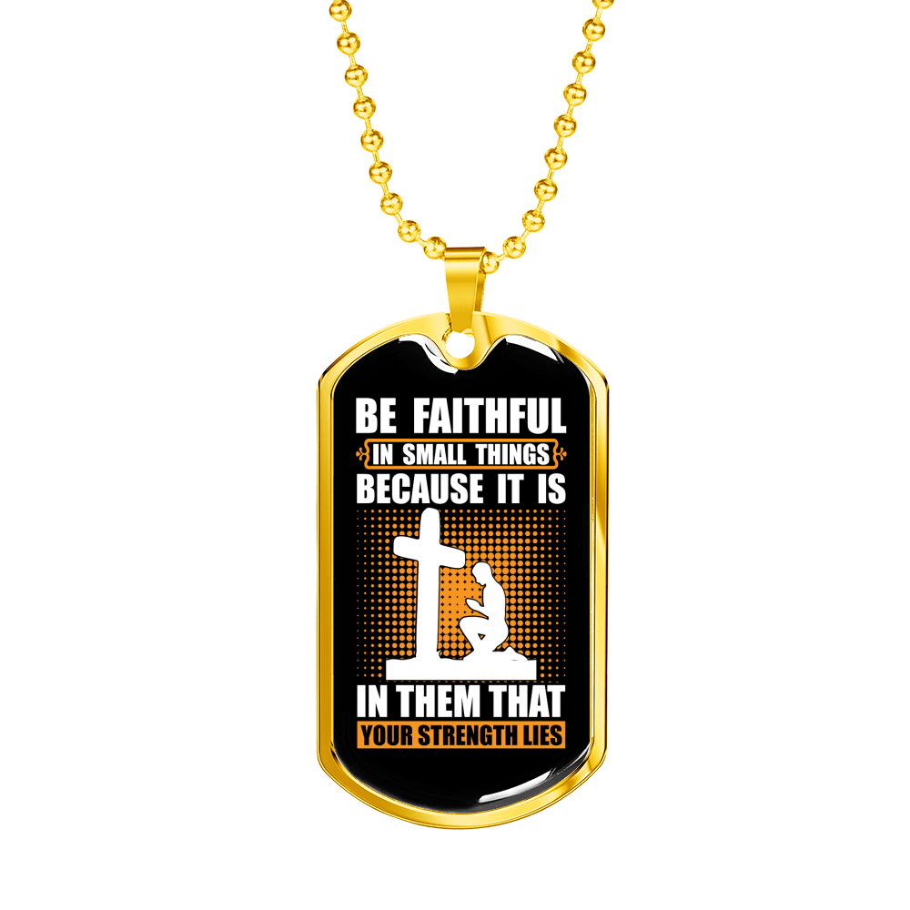 Your Strength Lies Christian Necklace Stainless Steel or 18k Gold Dog Tag 24" Chain-Express Your Love Gifts