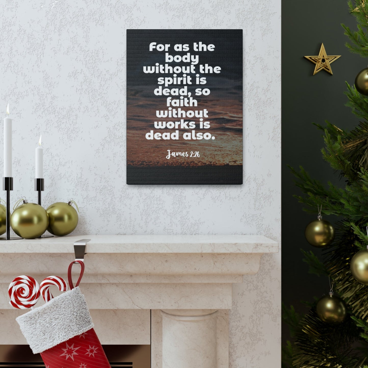 Scripture Walls Faith Without Works Is Dead James 2:26 Bible Verse Canvas Christian Wall Art Ready to Hang-Express Your Love Gifts