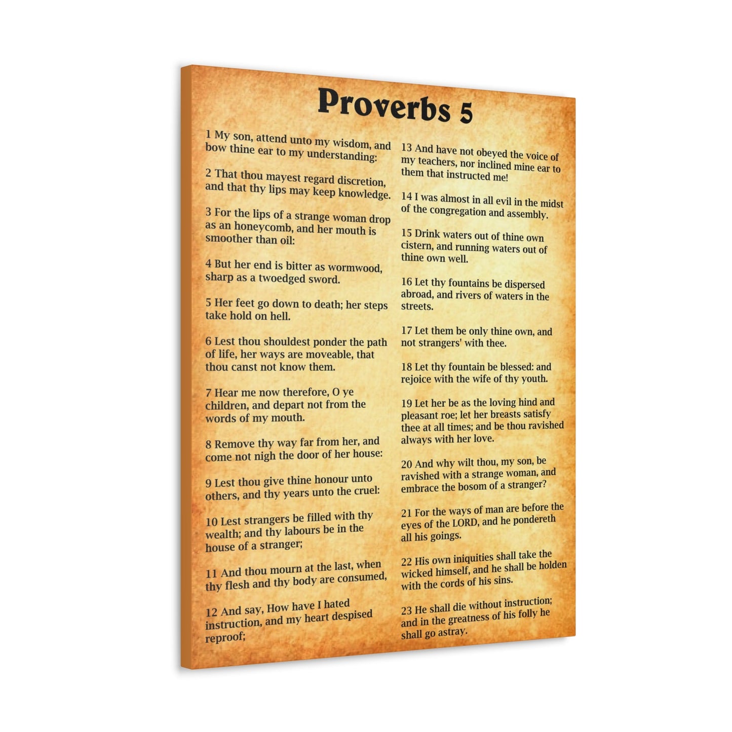 Scripture Walls Proverbs Chapter 5 Gold Bible Canvas Christian Wall Art Ready to Hang Unframed-Express Your Love Gifts