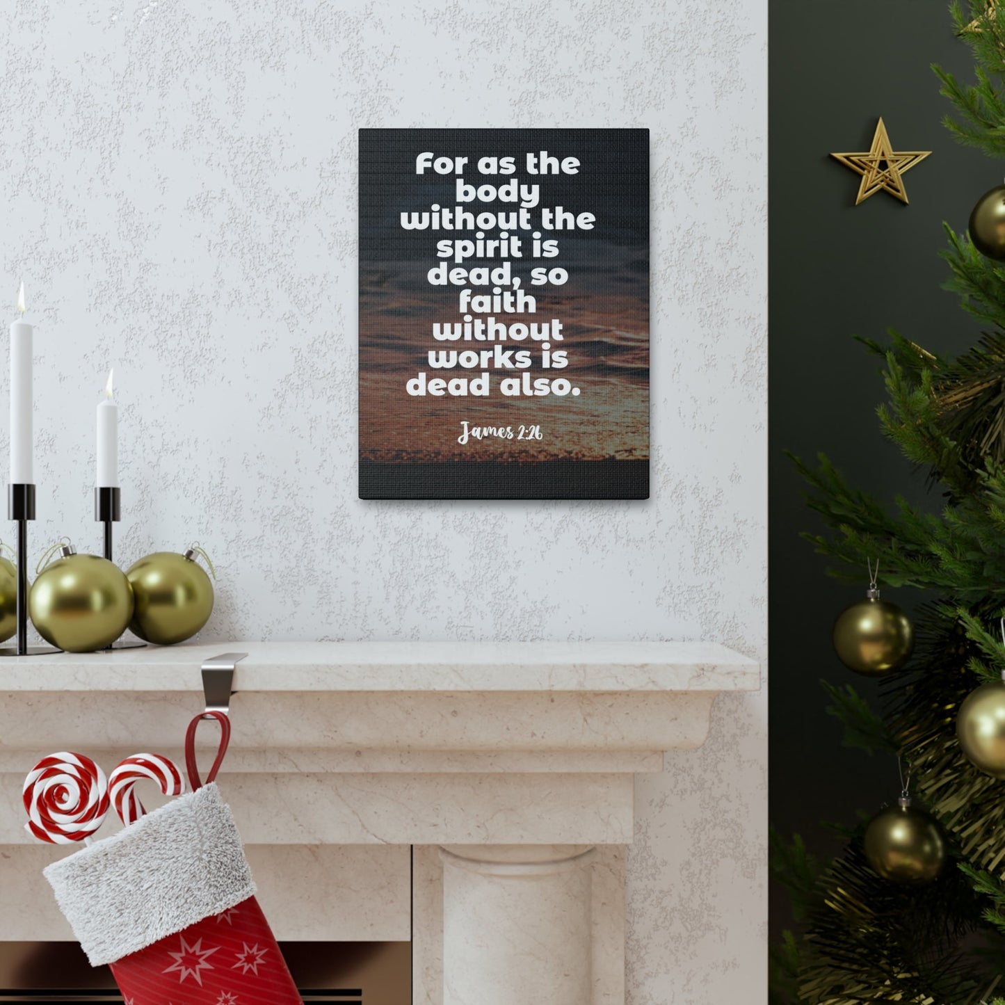 Scripture Walls Faith Without Works Is Dead James 2:26 Bible Verse Canvas Christian Wall Art Ready to Hang-Express Your Love Gifts