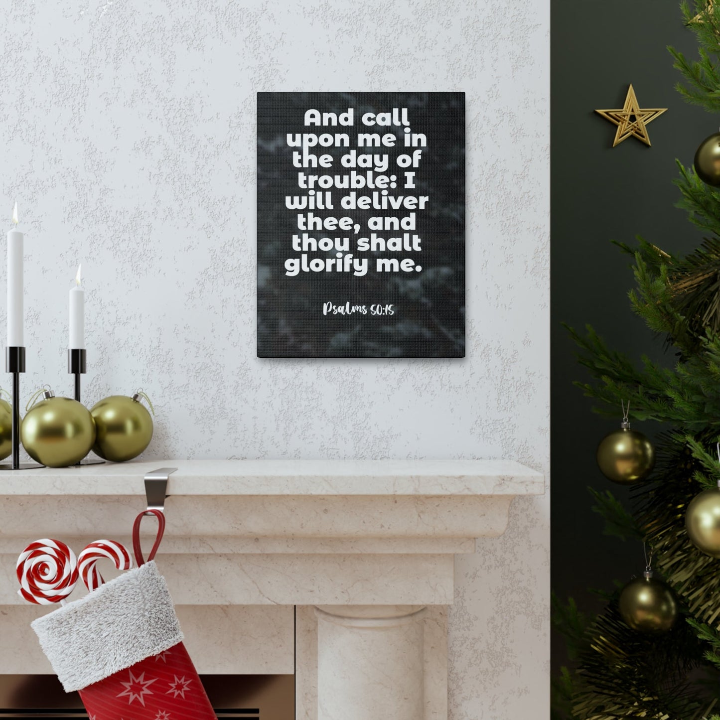 Scripture Walls Thou Shalt Glorify Me Psalm 50:15 Bible Verse Canvas Christian Wall Art Ready to Hang-Express Your Love Gifts