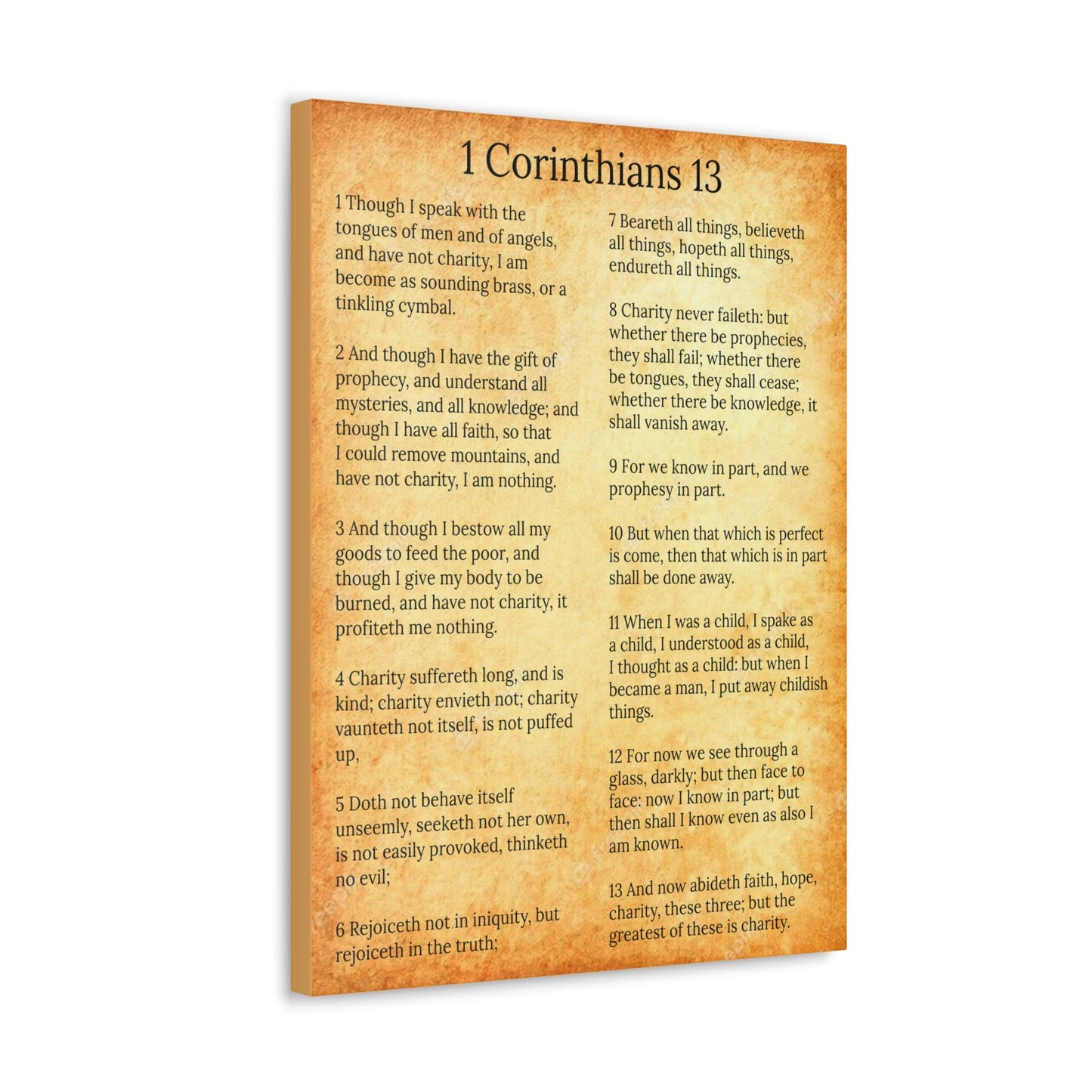 Scripture Walls 1 Corinthians 13 Love Chapter Gold Christian Wall Art Print Ready to Hang Unframed-Express Your Love Gifts