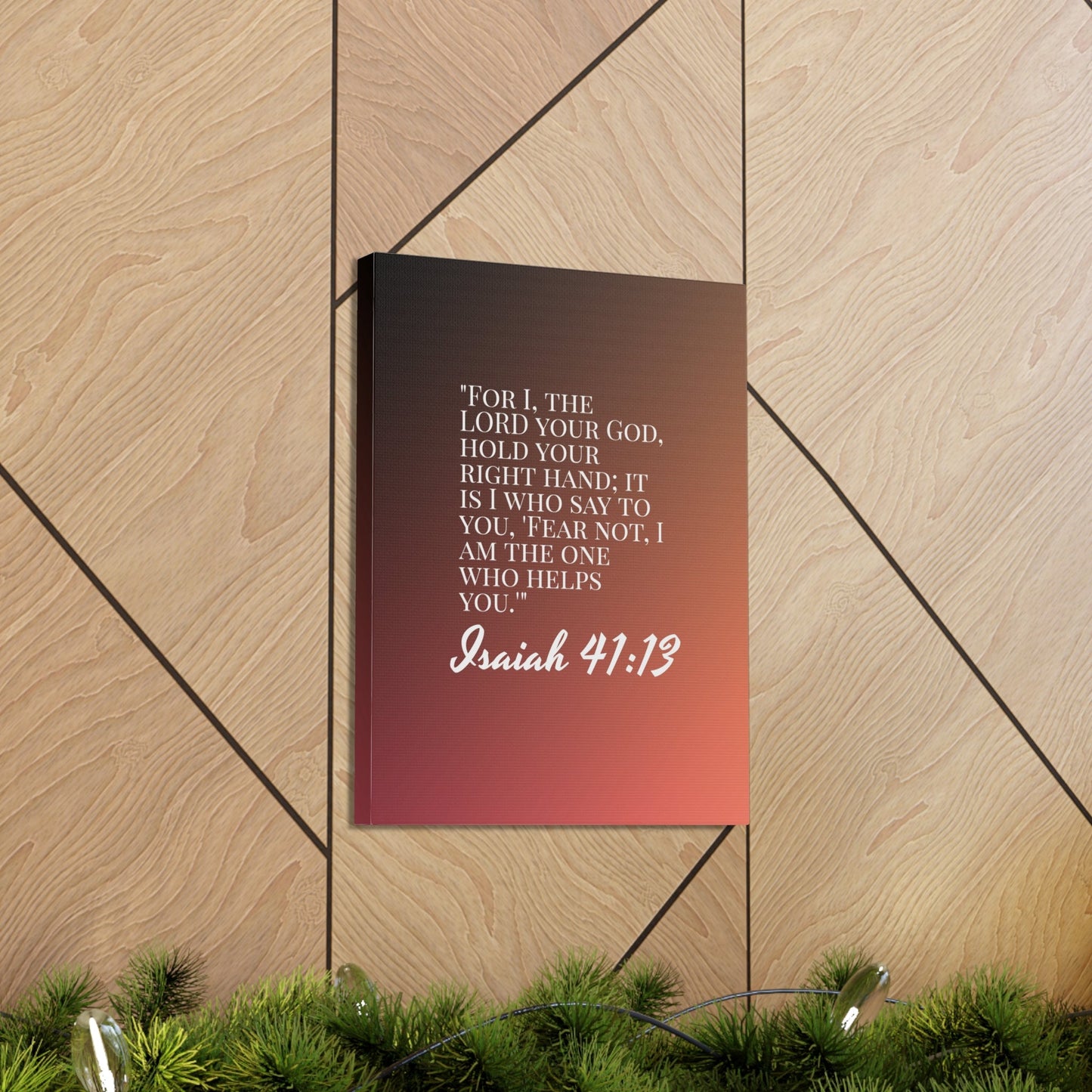 Scripture Walls The One Who Helps You Isaiah 41:13 Bible Verse Canvas Christian Wall Art Ready to Hang-Express Your Love Gifts