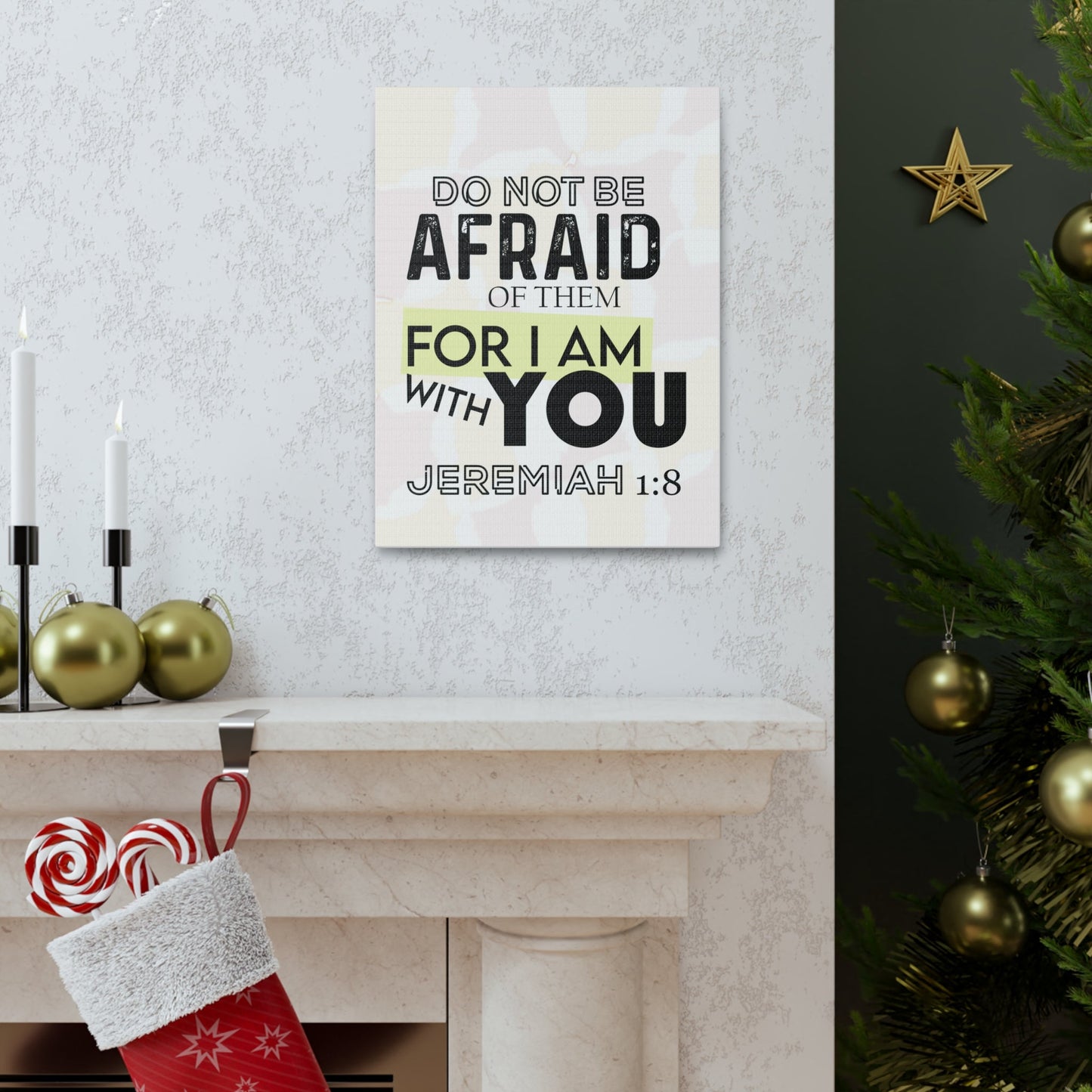 Scripture Walls Do Not Be Afraid Jeremiah 1:8 Bible Verse Canvas Christian Wall Art Ready to Hang-Express Your Love Gifts