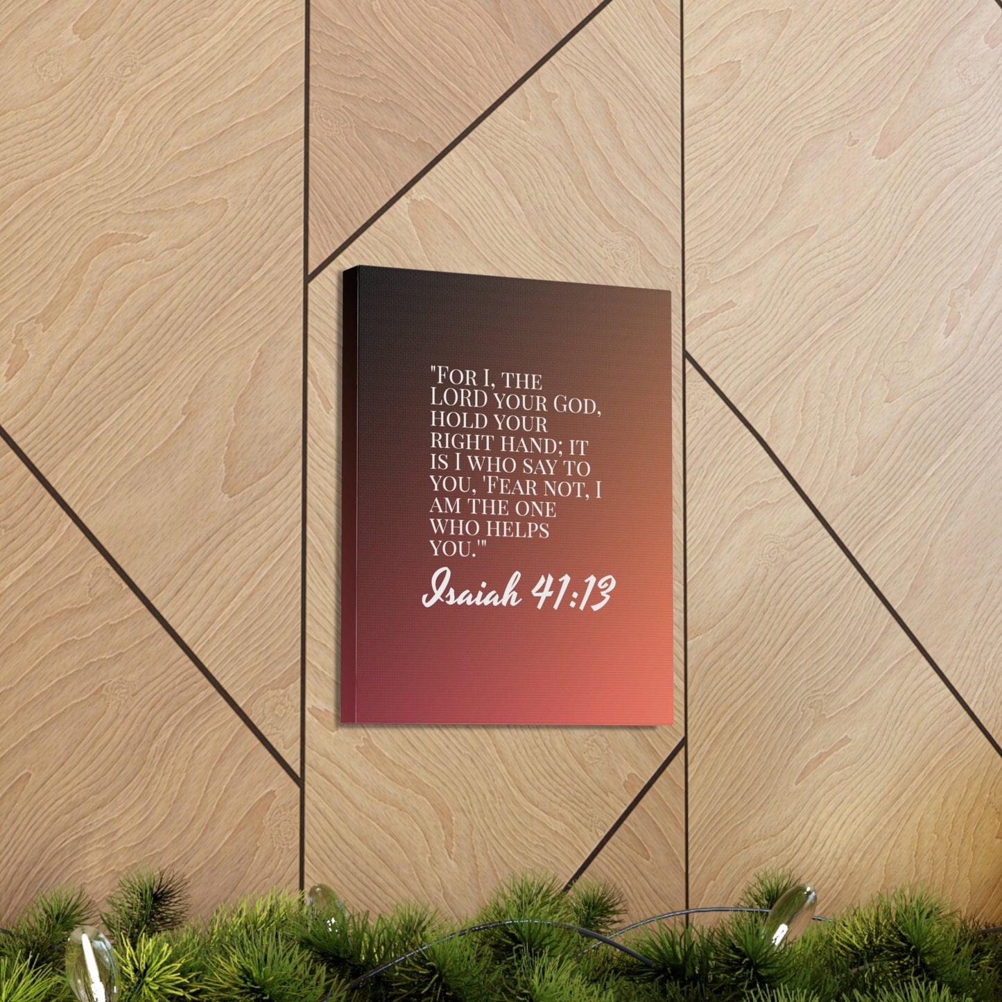 Scripture Walls The One Who Helps You Isaiah 41:13 Bible Verse Canvas Christian Wall Art Ready to Hang-Express Your Love Gifts